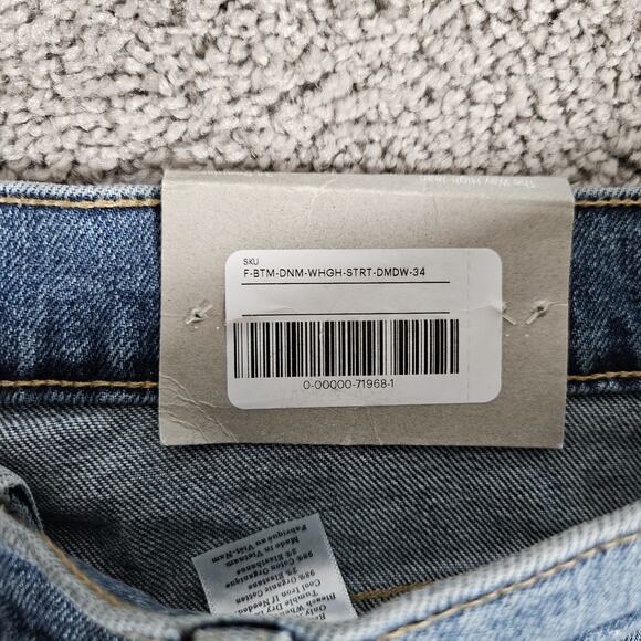 Everlane Jeans Womens 34 Blue The Way High Jean Straight Leg Denim Distressed - Picture 4 of 13